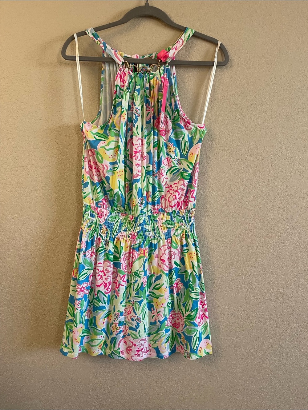 NWT Lilly Pulitzer Shirelle Skirted Romper Grove Garden Halter Ring Size S